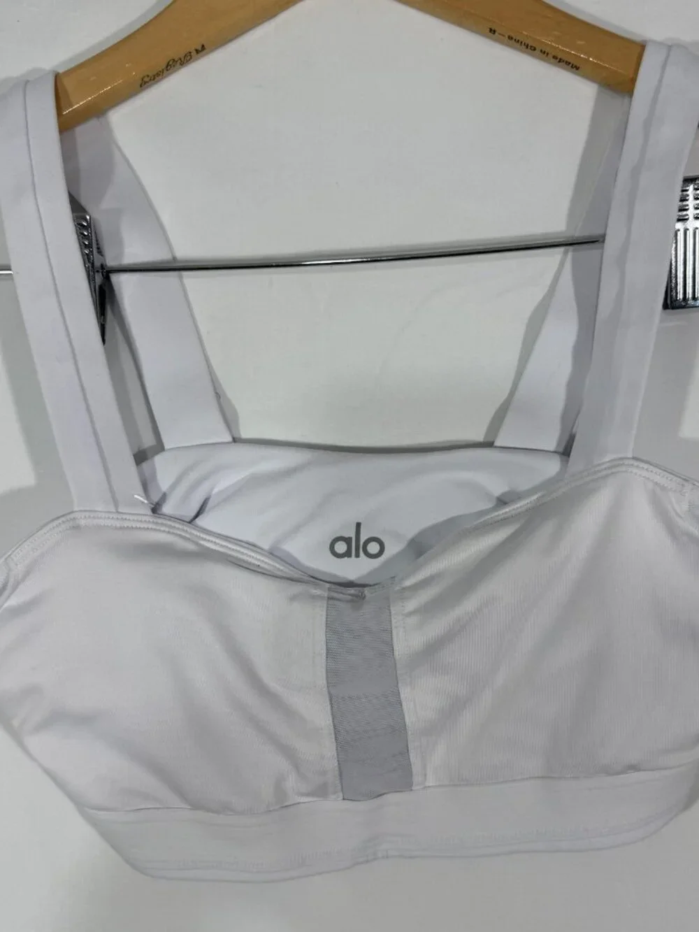 Alo Yoga White Mesh Strappy Sports Bra Size Small